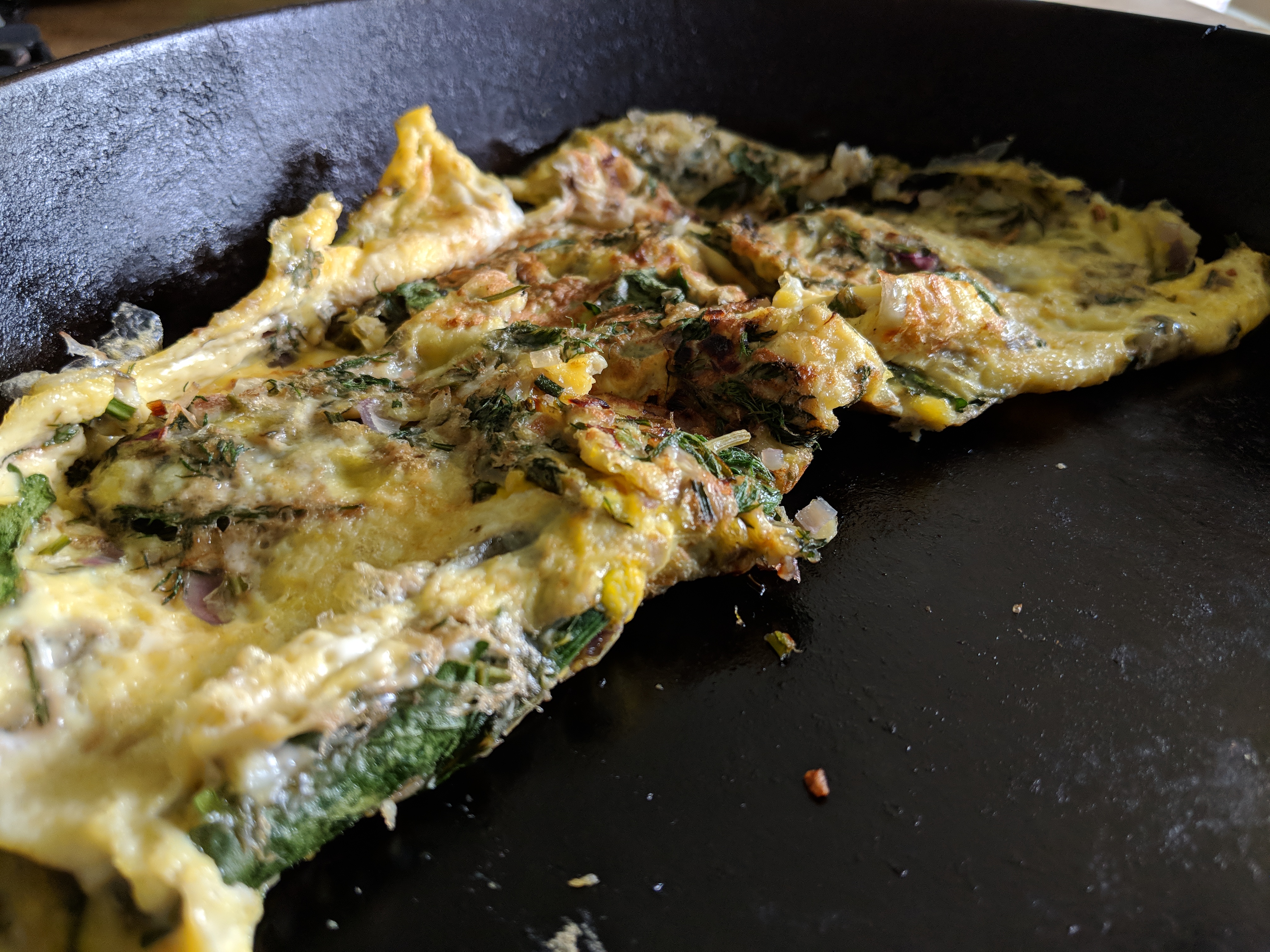 Omelette with Onions and Wild Herbs